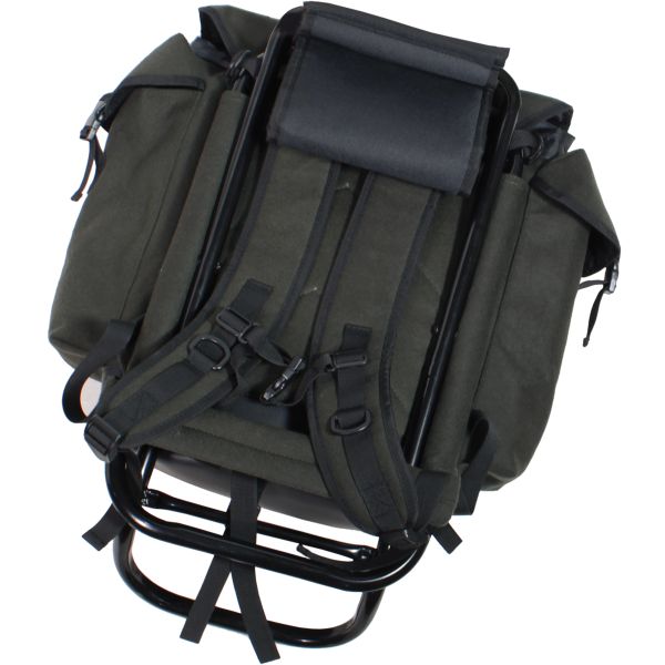 Loden Jagdrucksack mit Stuhl